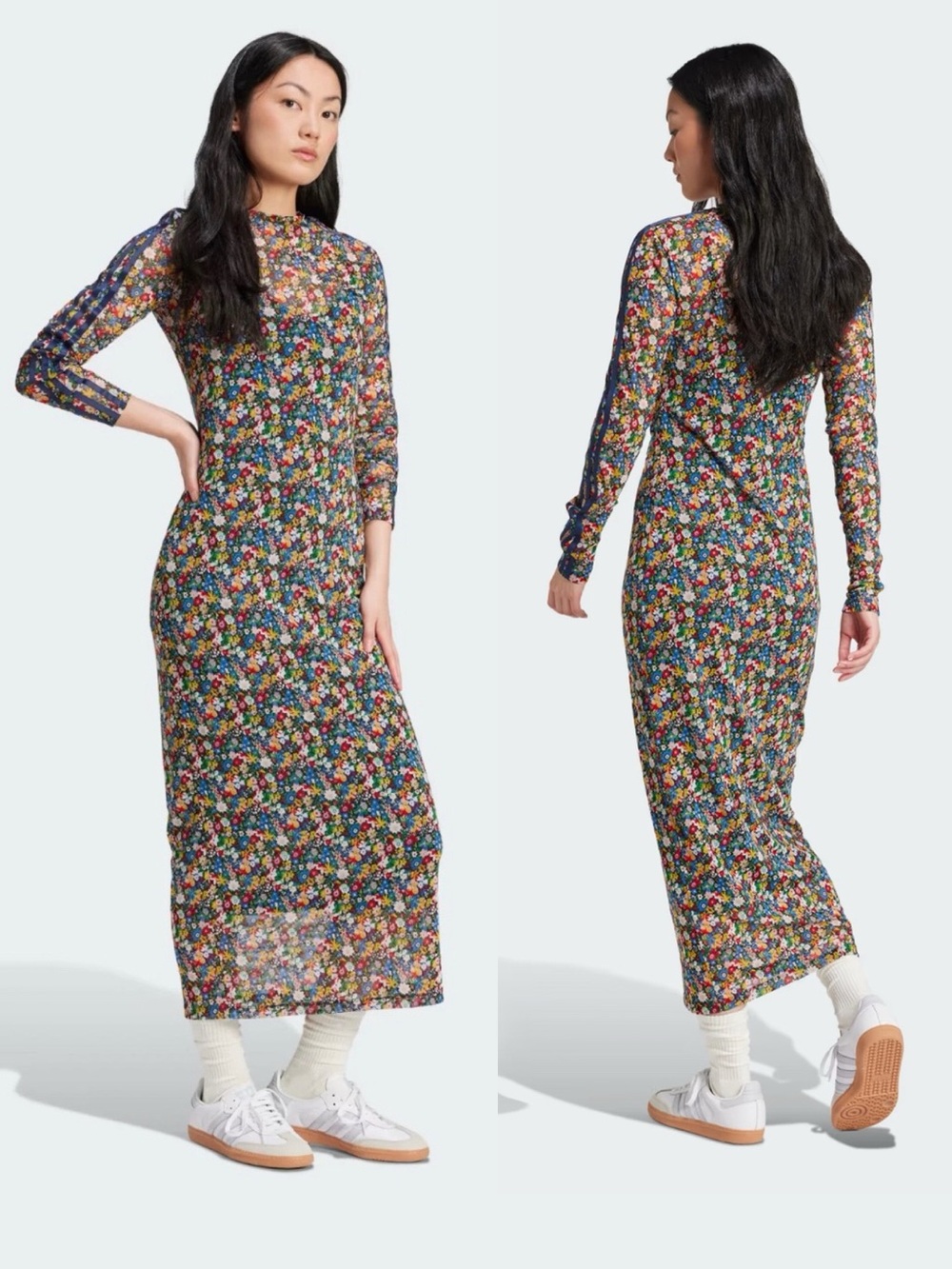 Adidas x Liberty of London Floral Mesh Maxi Dress